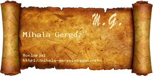 Mihala Gergő névjegykártya